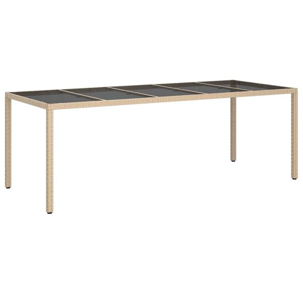 vidaXL Table de jardin pour repas Beige 250 x 100 x 75 cm Poly rotin