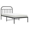 vidaXL Cadre de lit métal sans matelas avec tête de lit noir 100x190cm