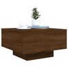 vidaXL Table basse avec lumi&egrave;res LED ch&ecirc;ne marron 55x55x31 cm