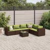 vidaXL Salon de jardin avec coussins 7 pcs marron r&eacute;sine tress&eacute;e