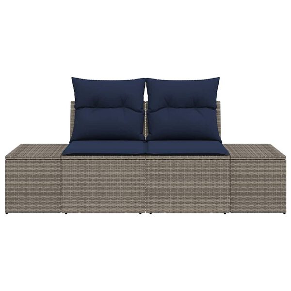 vidaXL Canap&eacute; de jardin avec coussin 184 x 62 x 69 cm polyrotin