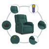 vidaXL Fauteuil inclinable de massage &eacute;lectrique vert fonc&eacute; tissu