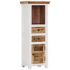 vidaXL Buffet haut Marron/blanc 40x30x110cm Bois de manguier/ d'acacia