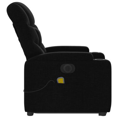 vidaXL Fauteuil inclinable de massage électrique noir tissu