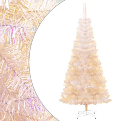 vidaXL Sapin de Noël artificiel pointes iridescentes Blanc 240 cm PVC