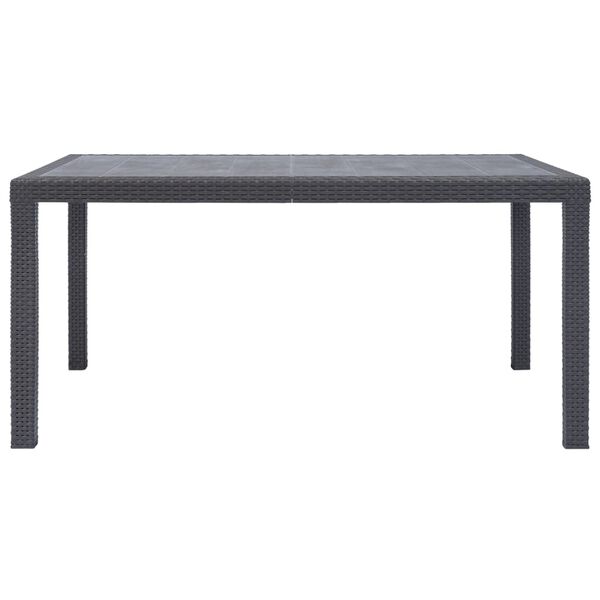 vidaXL Table de jardin Marron 150x90x72 cm Plastique Aspect de rotin