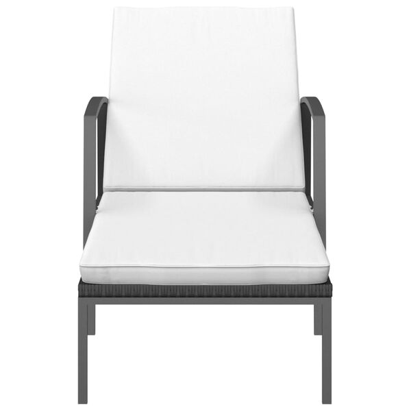 vidaXL Chaises longues lot de 2 avec table r&eacute;sine tress&eacute;e noir