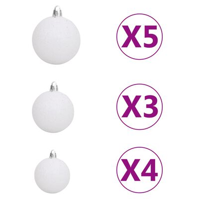 vidaXL Sapin de Noël artificiel articulé 150 LED et boules 150 cm