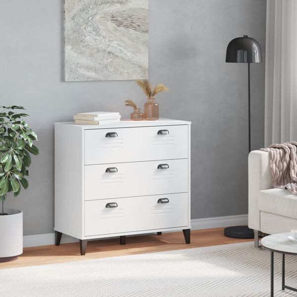 vidaXL Commode VIKEN blanc bois d'ing&eacute;nierie