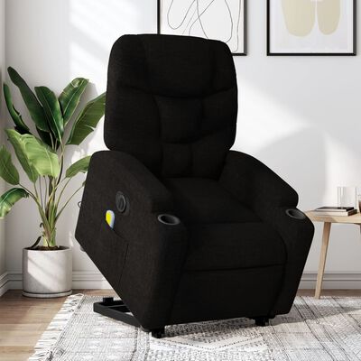 vidaXL Fauteuil inclinable de massage électrique noir tissu