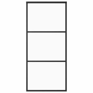 vidaXL Porte coulissante Verre ESG et aluminium 90x205 cm Noir
