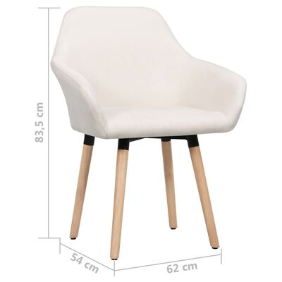 vidaXL Chaises à manger lot de 2 crème tissu