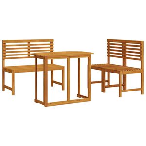 vidaXL Ensemble bistro de jardin 3 pcs Marron Bois d'Acacia Massif