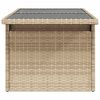vidaXL Table de jardin dessus en verre beige 100x55x73 cm poly rotin