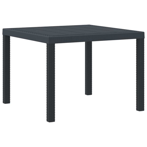 vidaXL Table de Jardin Anthracite 100 x 100 x 73 cm polyrotin