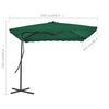 vidaXL Parasol d'extérieur avec mât en acier 250x250 cm vert