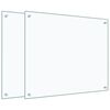 vidaXL Dosserets de cuisine 2 pcs transparent 70x60 cm verre tremp&eacute;