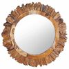 vidaXL Miroir mural 60 cm Teck Rond