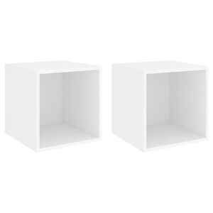 vidaXL Armoires murales 2 pcs Blanc 37x37x37 cm Bois d&rsquo;ing&eacute;nierie