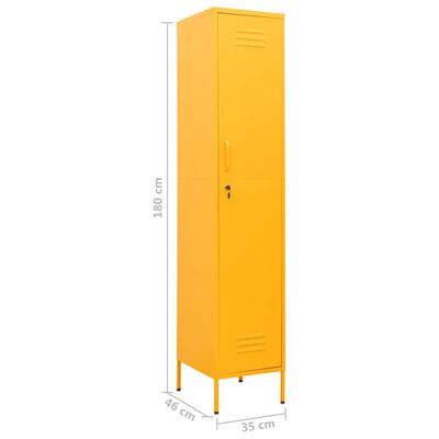 vidaXL Armoire à casiers Jaune moutarde 35x46x180 cm Acier