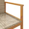 vidaXL Chaises de jardin lot de 2 beige résine tressée et bois massif