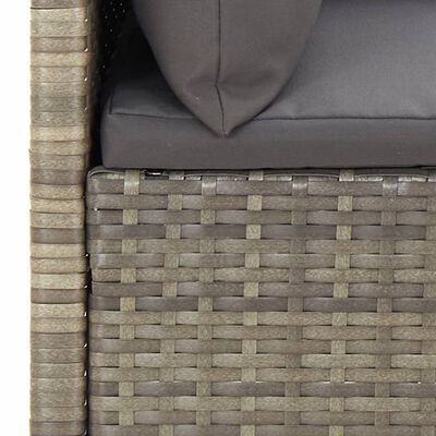 vidaXL Salon de jardin 4 pcs avec coussins Gris Résine tressée