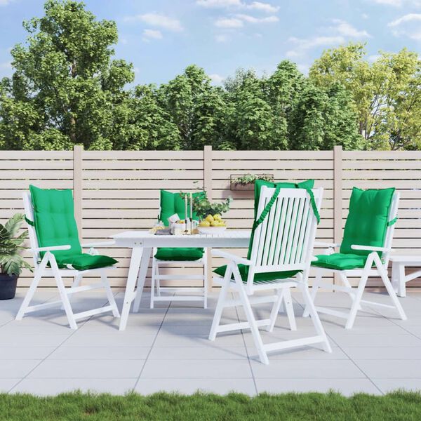 vidaXL Coussins de chaise &agrave; dossier haut lot de 4 vert tissu oxford