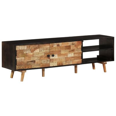 vidaXL Meuble TV 140x30x45 cm Bois de manguier brut et d'acacia massif