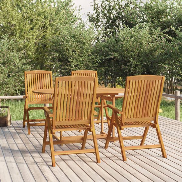 vidaXL Ensemble &agrave; manger de jardin 5 pcs Bois de teck massif