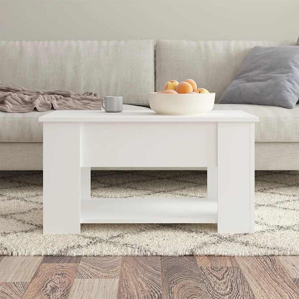 vidaXL Table basse blanc 79x49x41 cm bois d'ingénierie