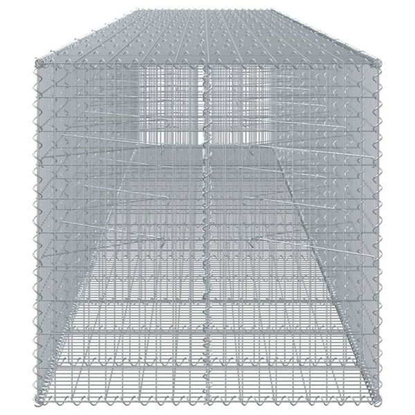 vidaXL Panier gabion avec couvercle 750x100x100 cm fer galvanis&eacute;