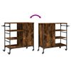 vidaXL Chariot de cuisine ch&ecirc;ne fum&eacute; 87,5x38,5x84,5 cm bois ing&eacute;nierie