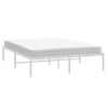 vidaXL Cadre de lit m&eacute;tal sans matelas blanc 150x200 cm