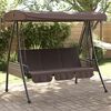 vidaXL Balancelle de jardin avec auvent r&eacute;glable marron caf&eacute; acier