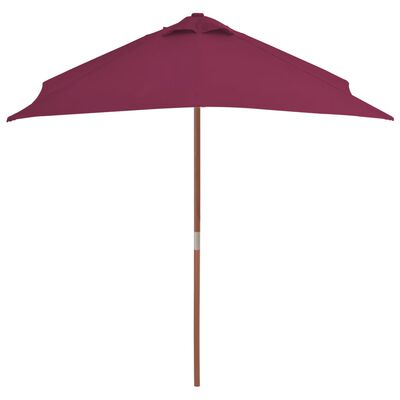 vidaXL Parasol d'extérieur avec mât en bois 150x200 cm rouge bordeaux