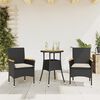 vidaXL Ensemble &agrave; manger de jardin et coussins 3 pcs noir rotin acacia