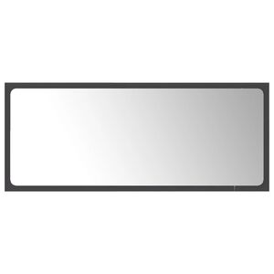 vidaXL Miroir de salle de bain Gris 90x1,5x37 cm Agglom&eacute;r&eacute;