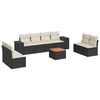 vidaXL Salon de jardin 9 pcs avec coussins noir r&eacute;sine tress&eacute;e