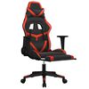vidaXL Chaise de jeu avec repose-pied Noir et rouge Similicuir