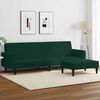 vidaXL Canap&eacute;-lit &agrave; 2 places avec repose-pied vert fonc&eacute; velours