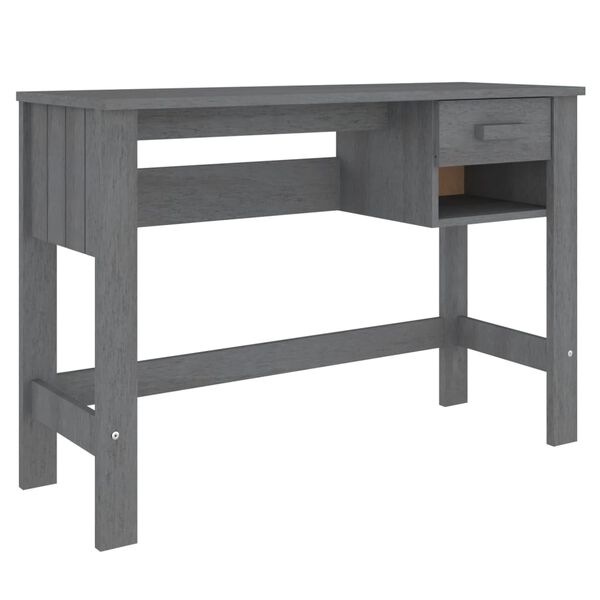 vidaXL Bureau HAMAR Gris fonc&eacute; 110x40x75 cm Bois massif de pin