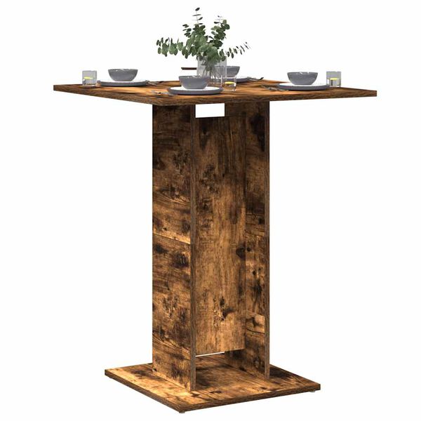 vidaXL Table de bistro Chêne fumé 60x60x75 cm Bois d'ingénierie