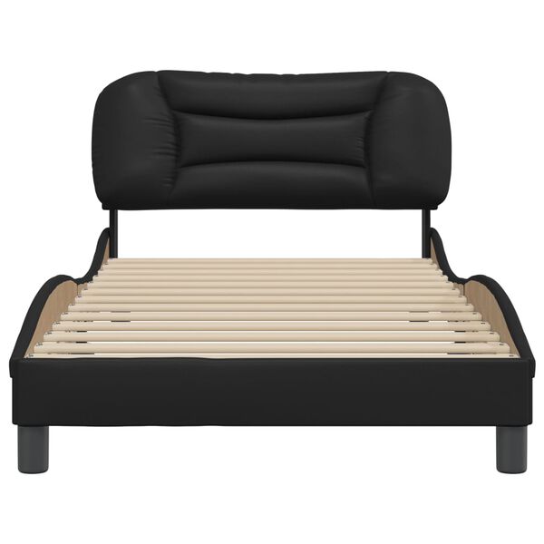 vidaXL Cadre de lit sans matelas Hvar noir 100x190 cm similicuir