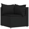 vidaXL Salon de jardin 4 pcs avec coussins Noir R&eacute;sine tress&eacute;e
