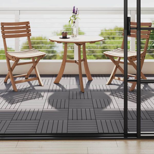 vidaXL Carreaux de terrasse 10pcs Délavage gris 30x30 cm Acacia solide