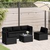 vidaXL Salon de jardin 4 pcs avec coussins R&eacute;sine tress&eacute;e Noir