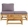 vidaXL Salon de jardin 3 pcs avec coussins bois massif d'acacia
