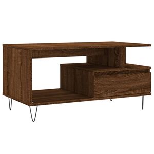 vidaXL Table basse Ch&ecirc;ne marron 90x49x45 cm Bois d'ing&eacute;nierie