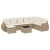 vidaXL Salon de jardin avec coussins 9 pcs beige r&eacute;sine tress&eacute;e