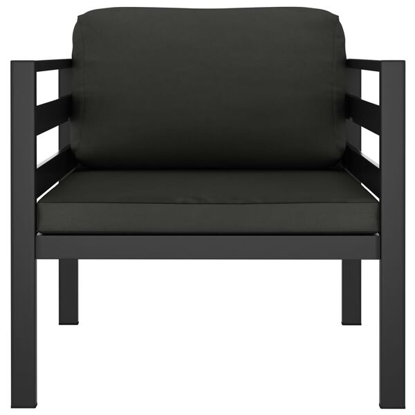 vidaXL Canapés simples 2 pcs avec coussins Aluminium Anthracite